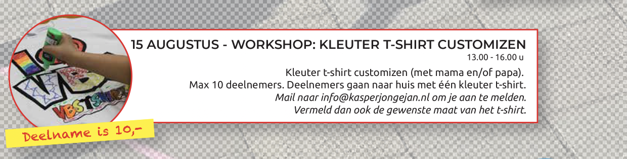 Workshop: Kleuter t-shirt customizen