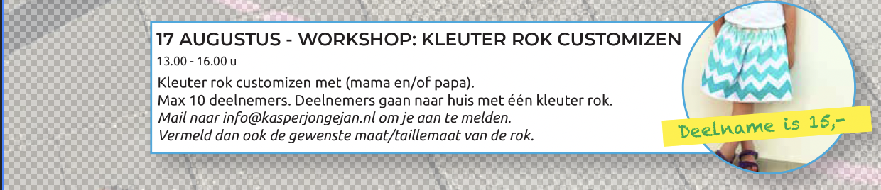 Workshop: Kleuterrok customizen met Kasper Jongejan