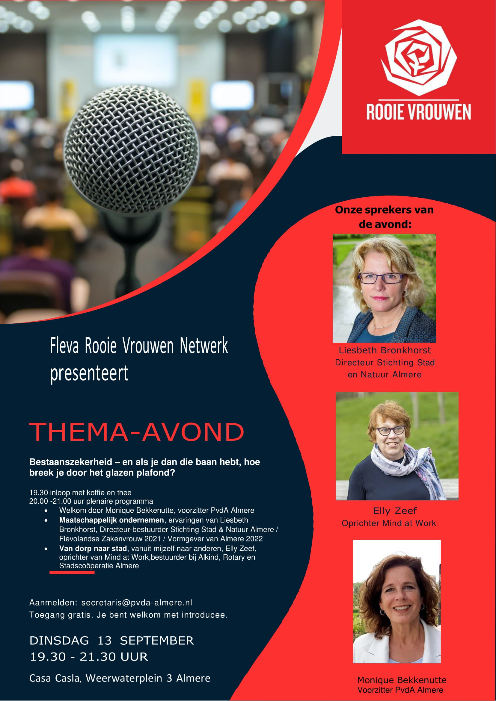 Thema-avond Fleva Rooie Vrouwen Netwerk “Bestaanszekerheid”